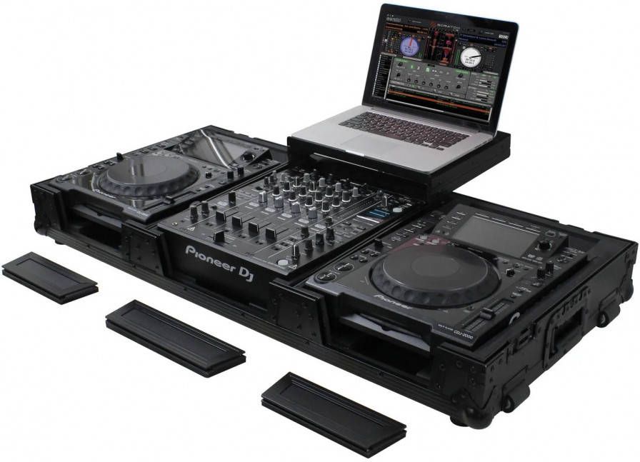 Odyssey FZGSL12CDJWRBL flightcase voor mixer en 2 mediaspelers Black Label