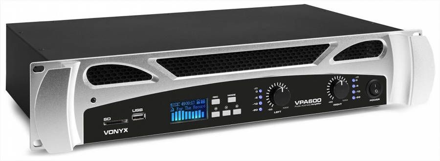 Vonyx VPA600 PA versterker 2x 300W met USB, BT & MP3 speler