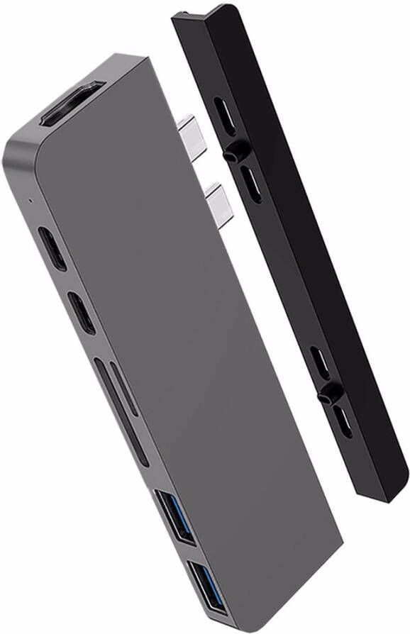 Hyper 7 in 2 USB C duo hub HD 28C(Zilver )