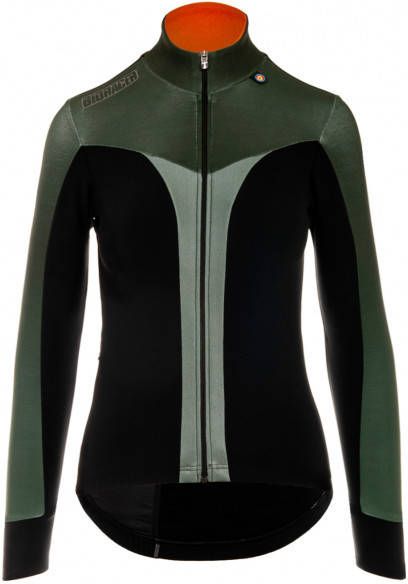 Bioracer Women's Vesper Tempest Spring Jacket Subli Fietsjack, zwart/olijfgroen