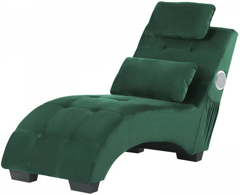 Beliani Simorre Chaise Longue groen fluweel