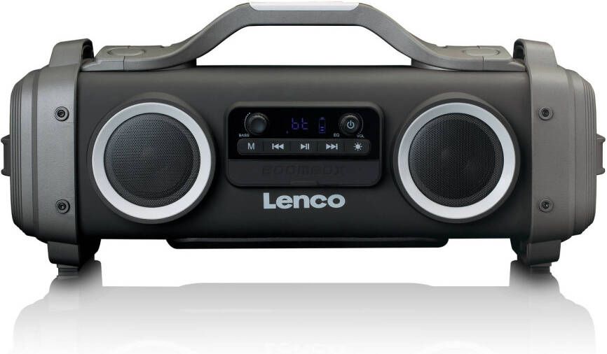 Lenco Splashproof Bluetooth® Speaker Fm Radio Usb En Micro Sd Met Lichteffecten Spr 200bk Zwart grijs