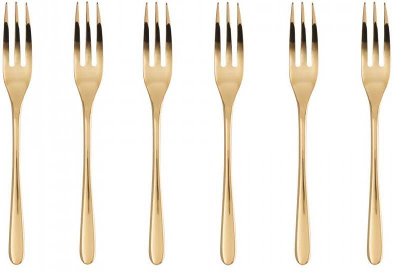 Sambonet gebaksvorkjes Taste goud set van 6