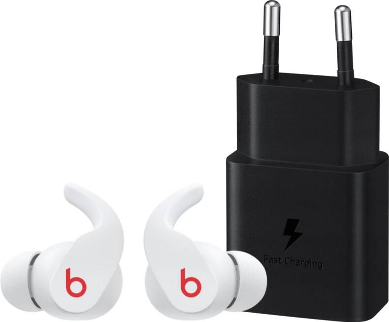 Beats Fit Pro Wit + Samsung Oplader 15W