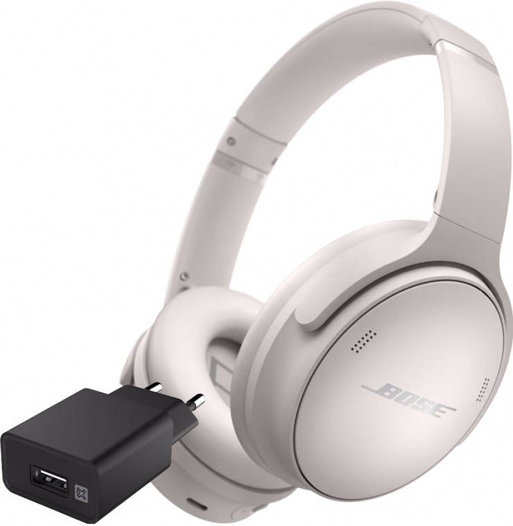 Bose Quietcomfort 45 Wit + XtremeMac Oplader met Usb A Poort 12W