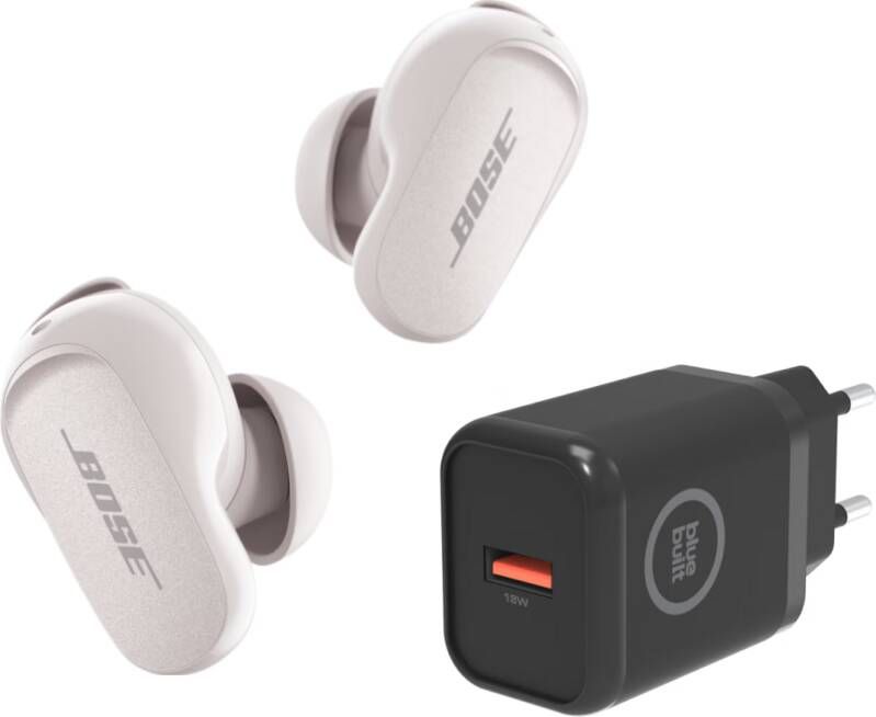 Bose QuietComfort Earbuds II + BlueBuilt Quick Charge Oplader met Usb A Poort