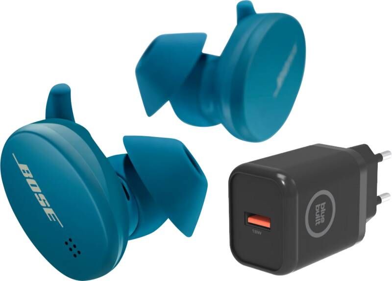 Bose Sport Earbuds Blauw + BlueBuilt Oplader 18W