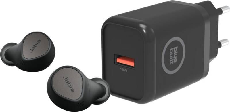 Jabra Elite 7 Pro Titanium Zwart + BlueBuilt Oplader 18W