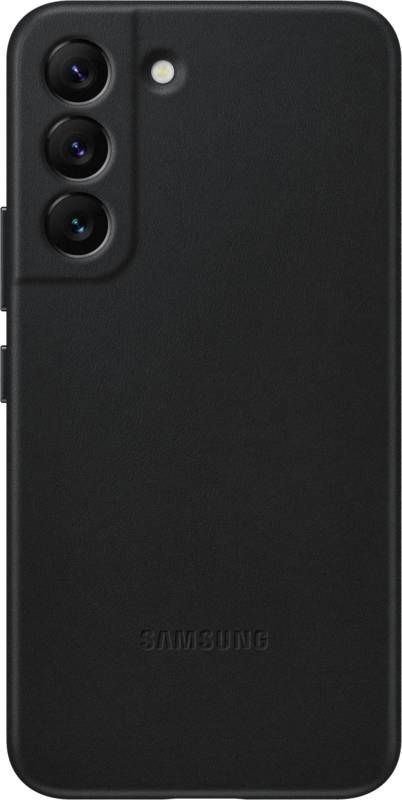 Samsung Galaxy S22 Back Cover Leer Zwart