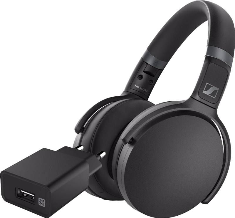 Sennheiser HD450BT Zwart + XtremeMac Oplader met Usb A Poort 12W