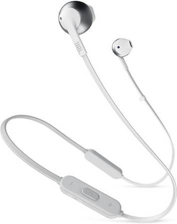 JBL T205BT Bluetooth in-ear oordopjes, zilver