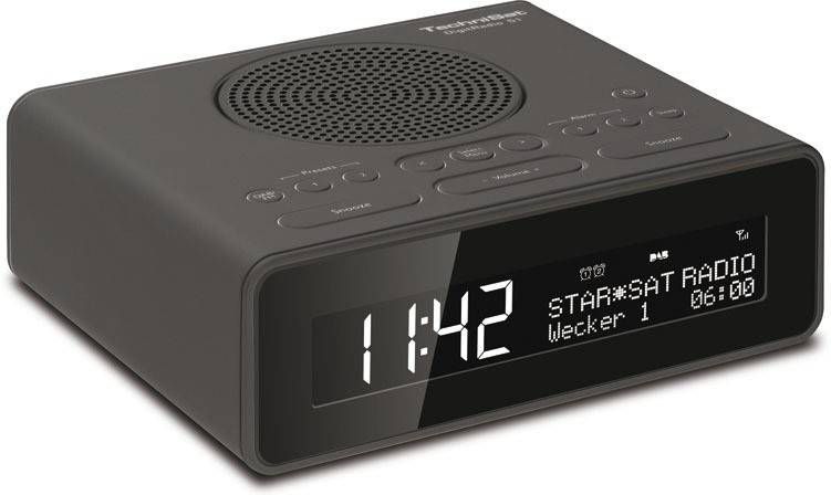 TechniSat Wekkerradio DIGITALE RADIO 51 wekkerradio met dab+, sluimerfunctie, dimbare display, sleeptimer