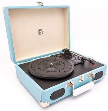 GPO Soho Retro Platenspeler Blauw
