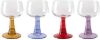 HKliving Wijnglas Swirl mixed colours hoog set van 4 online kopen