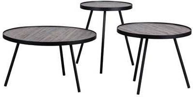 Woood Lize Bijzettafels Hout/metaal Set van 3