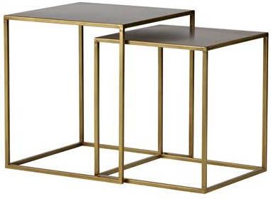 WOOOD Bijzettafel 'Ziva' Set van 2 stuks, kleur Antique Brass