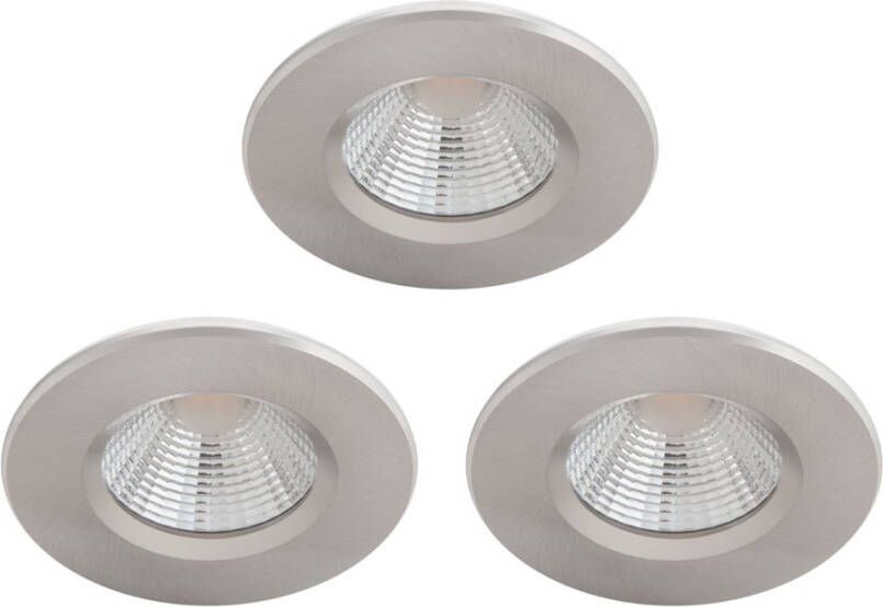 Philips set van 3 inbouwspots Dive 3x5, 5w 2700K 8, 5cm nikkel 75607900