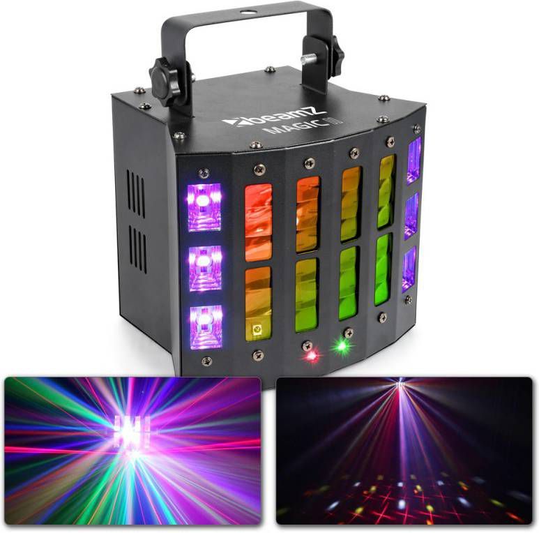 BeamZ Magic2 LED Derby, laser, blacklight en stroboscoop