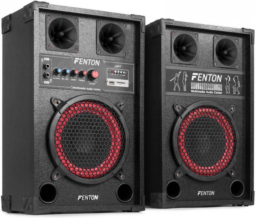 2e keus Fenton SPB 8 Actieve PA Speakerset 8" 400W met Bluetooth