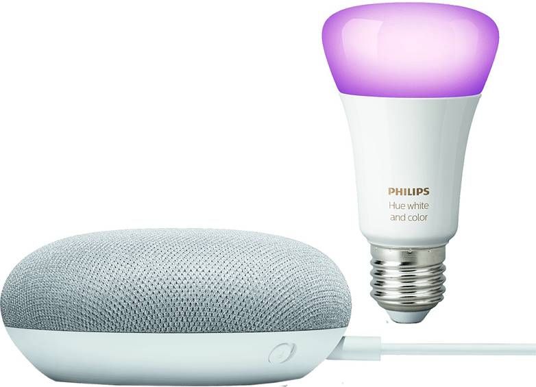 Philips Hue White & Color Ambiance E27 + Google Nest mini