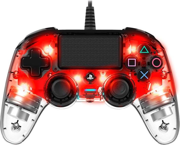 Nacon PlayStation 4 official wired compact LED controller rood