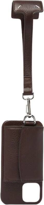 Maison Margiela Four Stitch Coin Pouch iPhone Case , Bruin, Heren