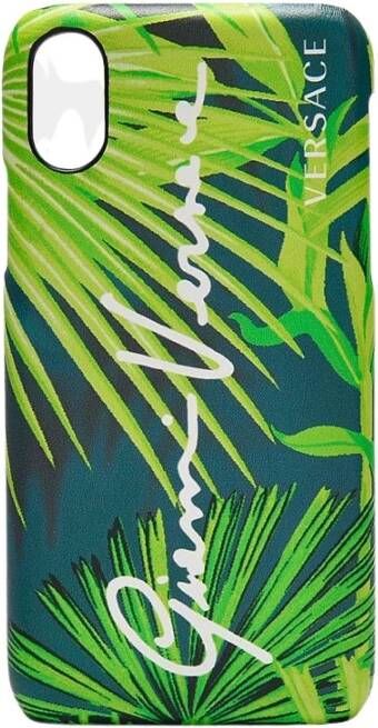 Versace Telefoonhoes in jungle gedrukt , Groen, Dames