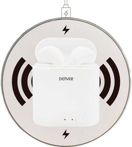 Denver Wireless in ear hoofdtelefoon TWQ 40P + qi laadpad(vap 69, 95 )
