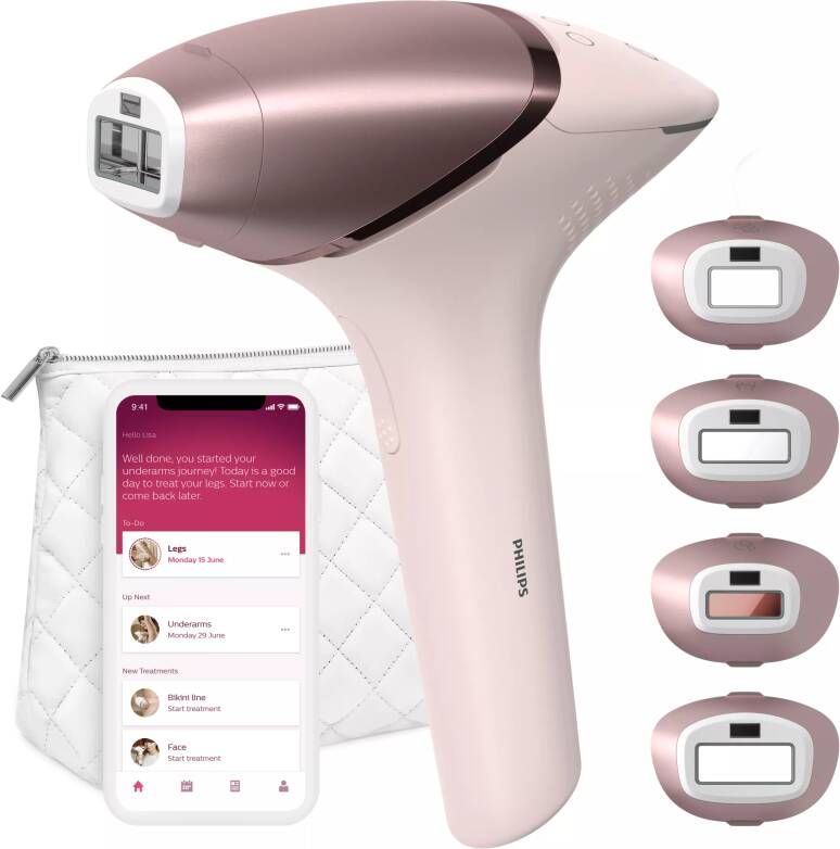 Philips IPL ontharingsapparaat Lumea S9000 BRI958/00 Opzetstukken 4 stuks(oksels, bikinilijn, lichaam, gezicht ), met SmartSkin sensor, met SenseIQ technologie