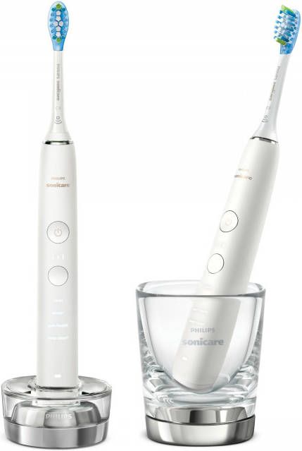 Philips Sonicare Elektrische tandenborstel HX9914/55 DiamondClean Premium ultrasone tandenborstel, set van 2 inclusief oplaadglas