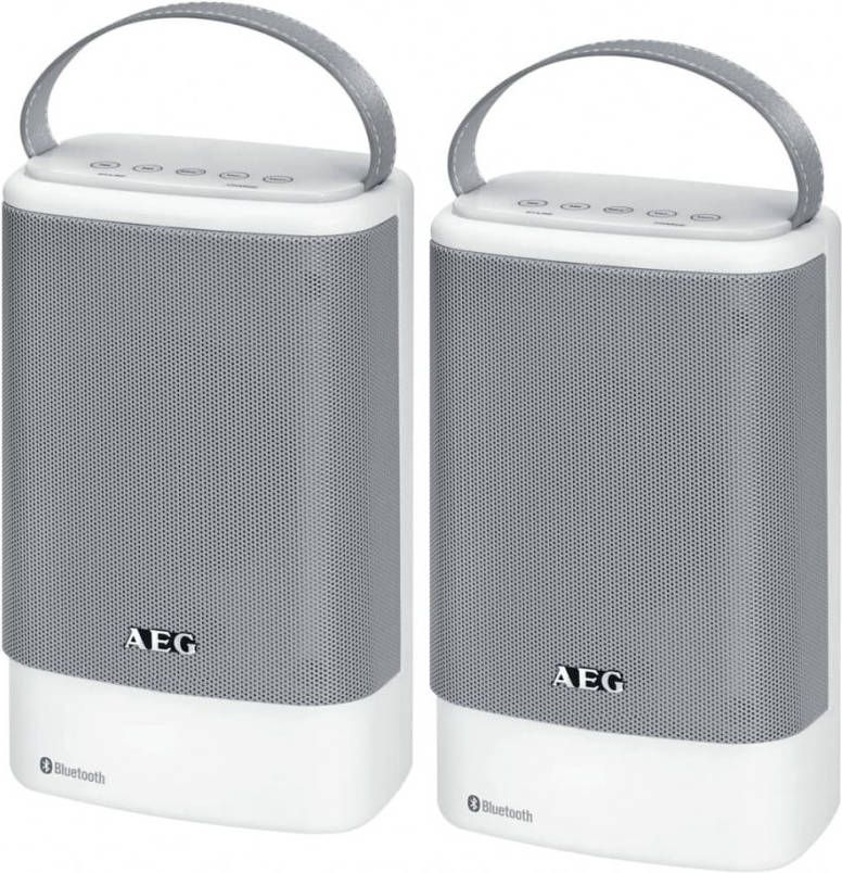 AEG Bluetooth speaker BSS 4833 2 stuks wit en grijs
