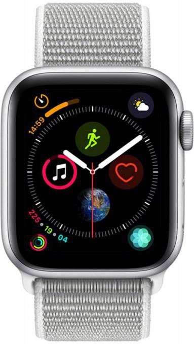 Apple Watch Series 4 40mm Zilver Aluminium/Grijze Nylon Sportband