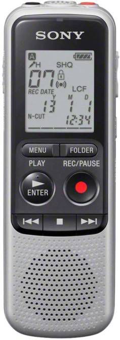 Sony ICDBX140.CE7 voicerecorder grijs